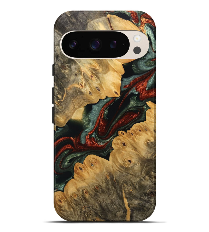 Pixel 9 Pro XL Wood Live Edge Phone Case - Alcie (Green, 733402)