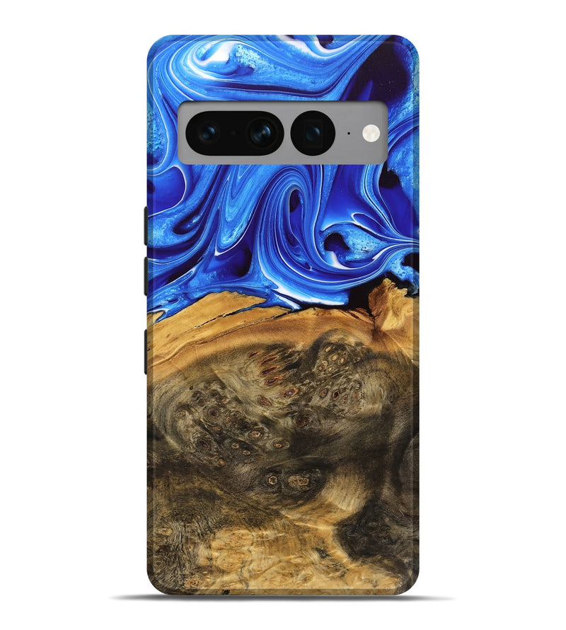 Pixel 7 Pro Wood Live Edge Phone Case - Aviva (Blue, 733403)