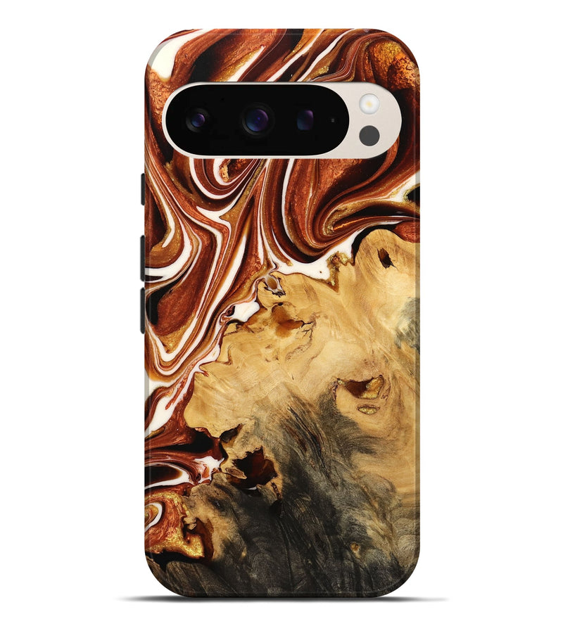 Pixel 9 Pro XL Wood Live Edge Phone Case - Brook (Red, 733405)