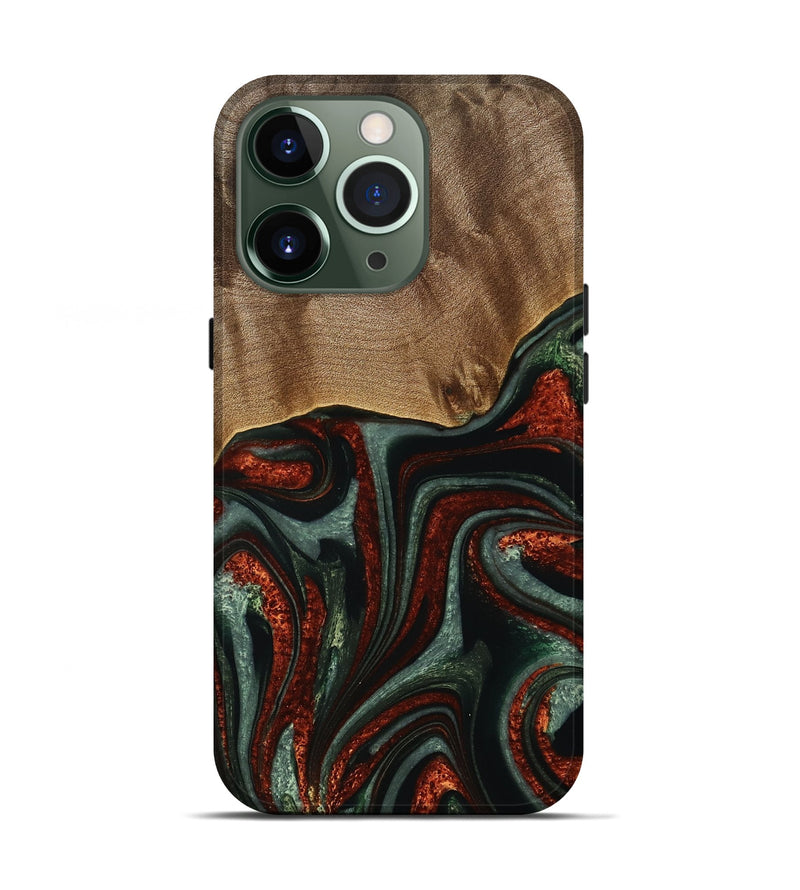 iPhone 13 Pro Wood Live Edge Phone Case - Maye (Green, 733407)