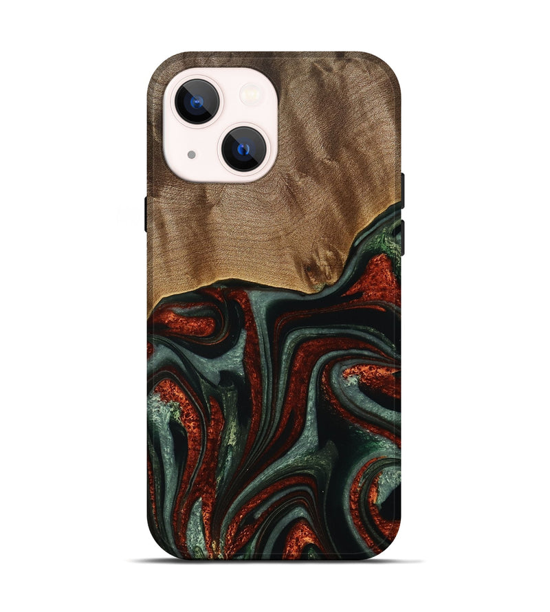 iPhone 14 Wood Live Edge Phone Case - Maye (Green, 733407)