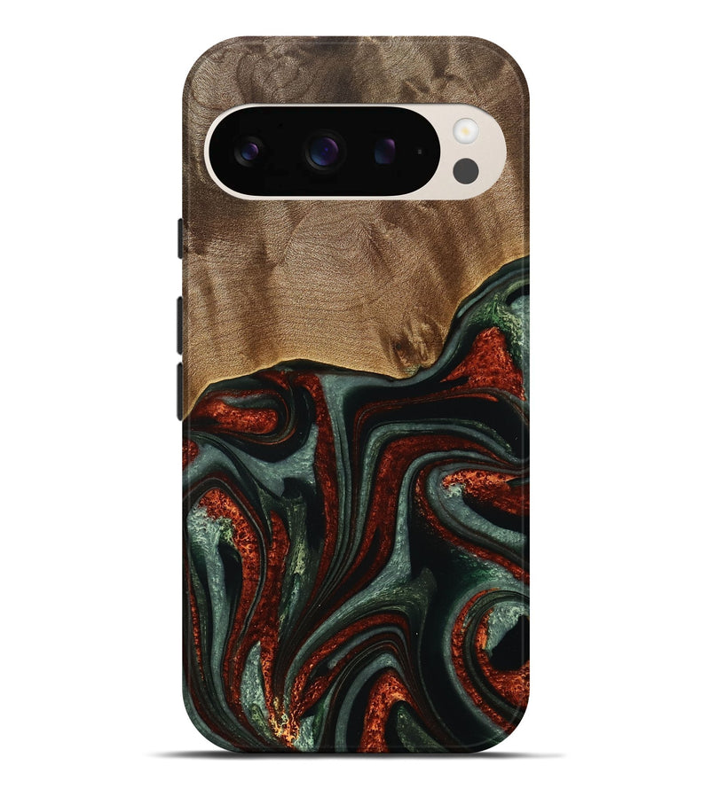 Pixel 9 Pro XL Wood Live Edge Phone Case - Maye (Green, 733407)