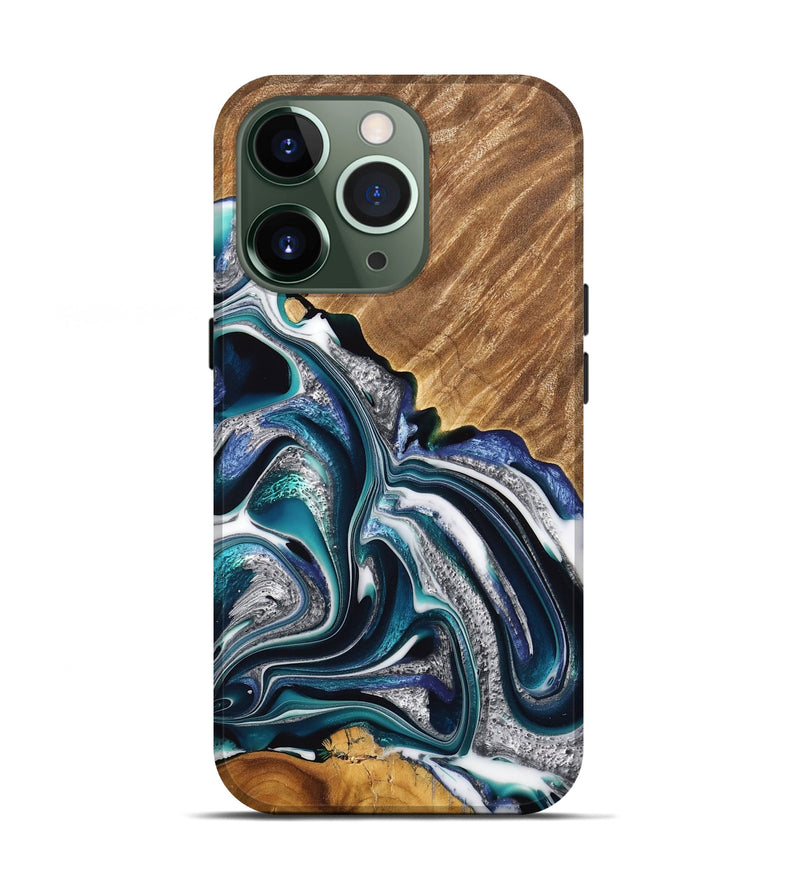 iPhone 13 Pro Wood Live Edge Phone Case - Addi (Blue, 733408)