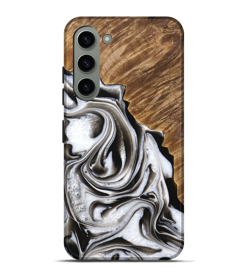 Galaxy S23 Plus Wood Live Edge Phone Case - Kareen (Black & White, 733413)