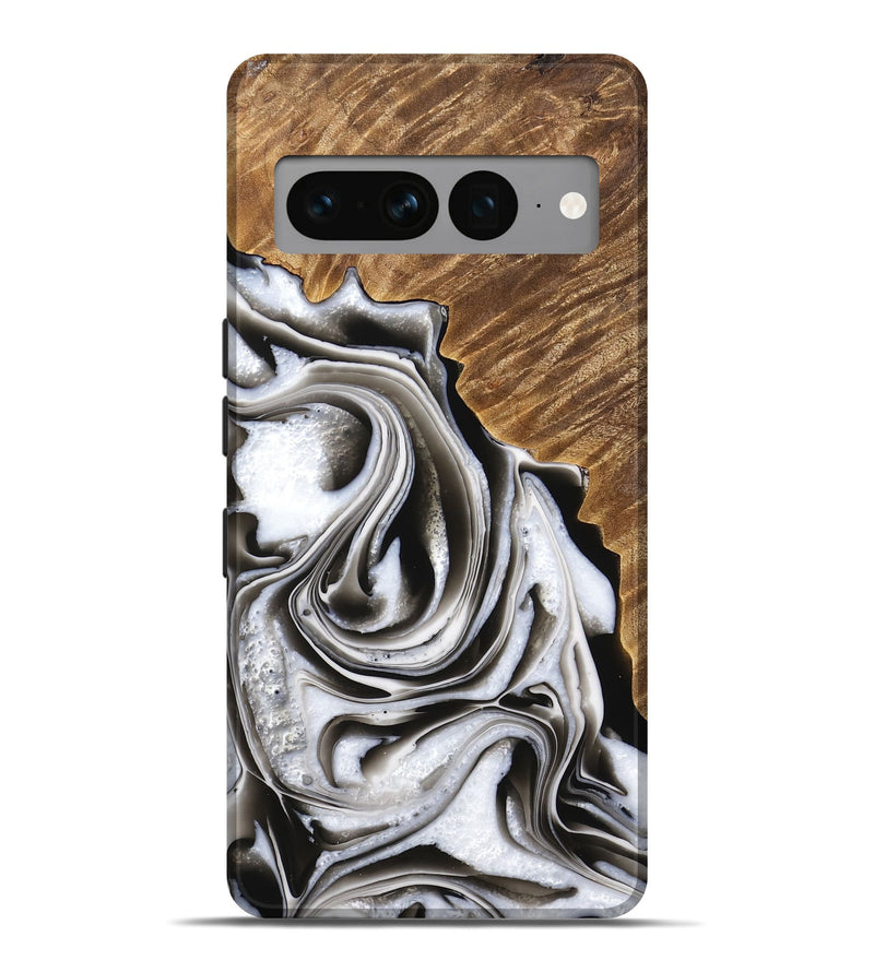 Pixel 7 Pro Wood Live Edge Phone Case - Kareen (Black & White, 733413)