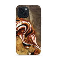 iPhone 15 Wood Live Edge Phone Case - Avah (Red, 733415)