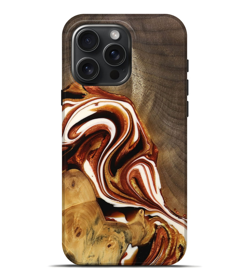 iPhone 16 Pro Max Wood Live Edge Phone Case - Avah (Red, 733415)