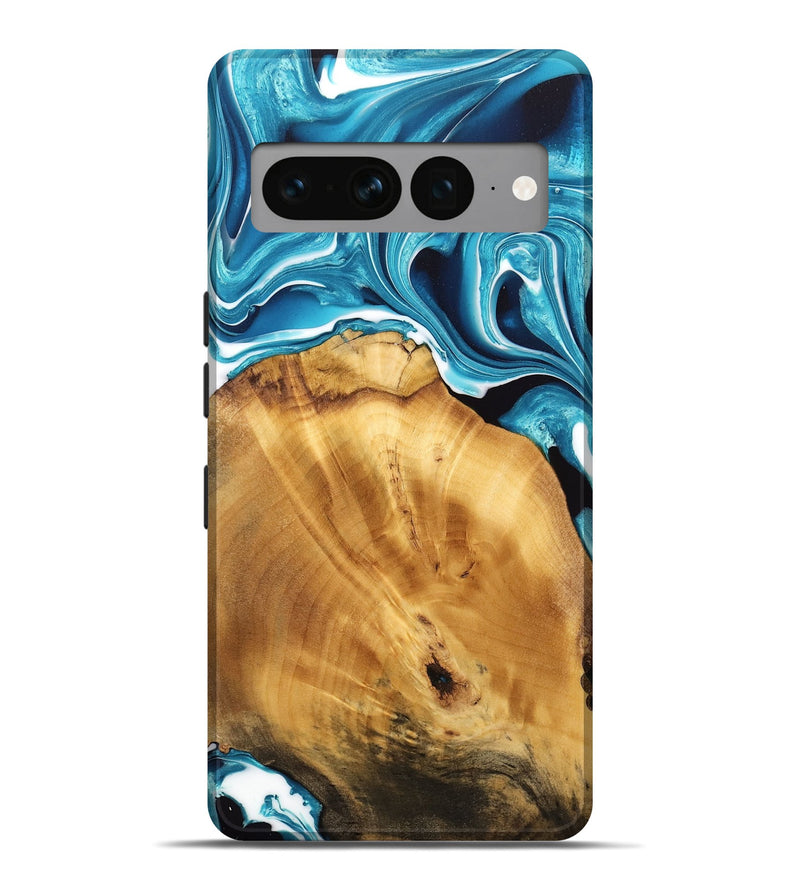 Pixel 7 Pro Wood Live Edge Phone Case - Bogdan (Blue, 733416)