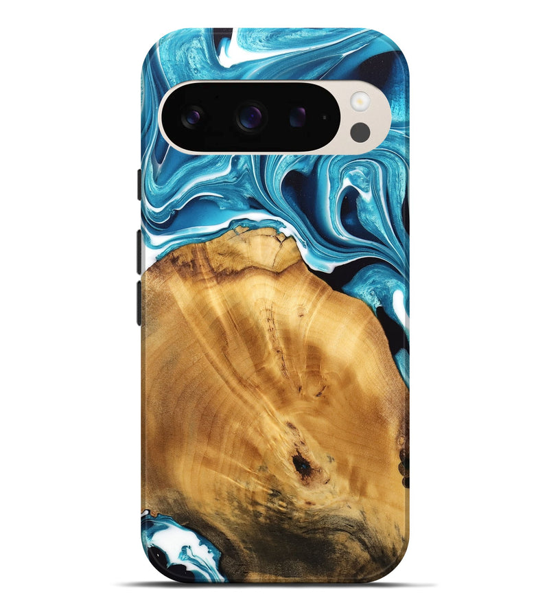 Pixel 9 Pro XL Wood Live Edge Phone Case - Bogdan (Blue, 733416)