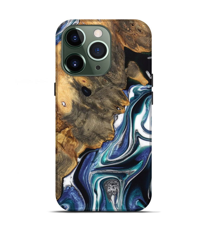 iPhone 13 Pro Wood Live Edge Phone Case - Korry (Blue, 733420)