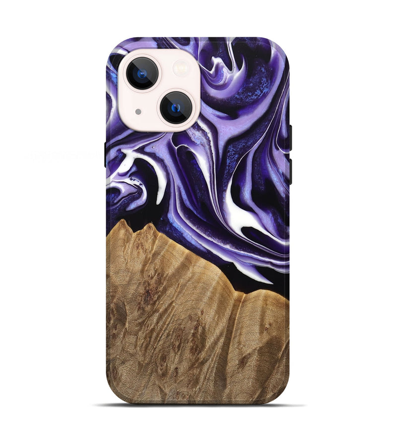 iPhone 13 Wood Live Edge Phone Case - Amand (Purple, 733421)