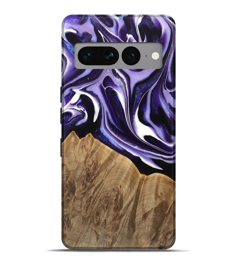 Pixel 7 Pro Wood Live Edge Phone Case - Amand (Purple, 733421)