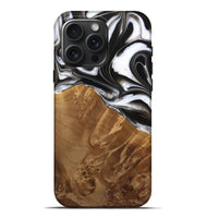 iPhone 16 Pro Max Wood Live Edge Phone Case - Ione (Black & White, 733422)