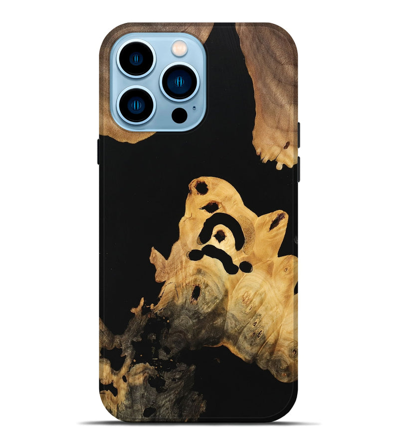 iPhone 14 Pro Max Wood Live Edge Phone Case - Evert (Pure Black, 733423)