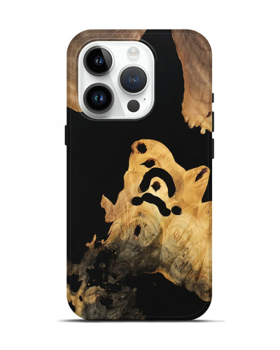 iPhone 15 Pro Wood Live Edge Phone Case - Evert (Pure Black, 733423)