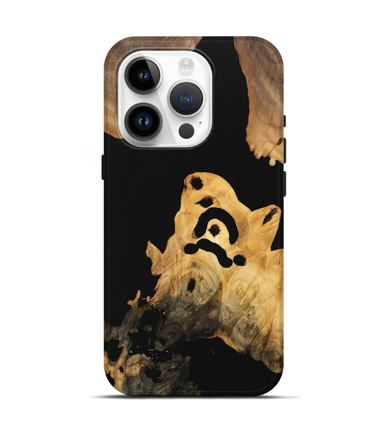 iPhone 15 Pro Wood Live Edge Phone Case - Evert (Pure Black, 733423)