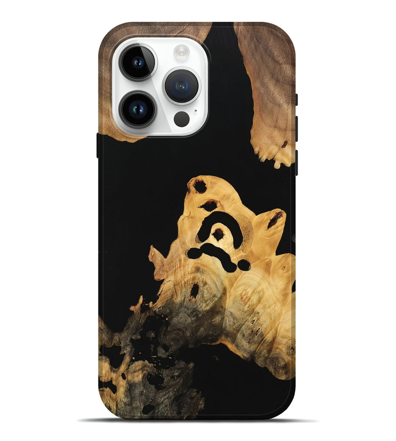 iPhone 15 Pro Max Wood Live Edge Phone Case - Evert (Pure Black, 733423)