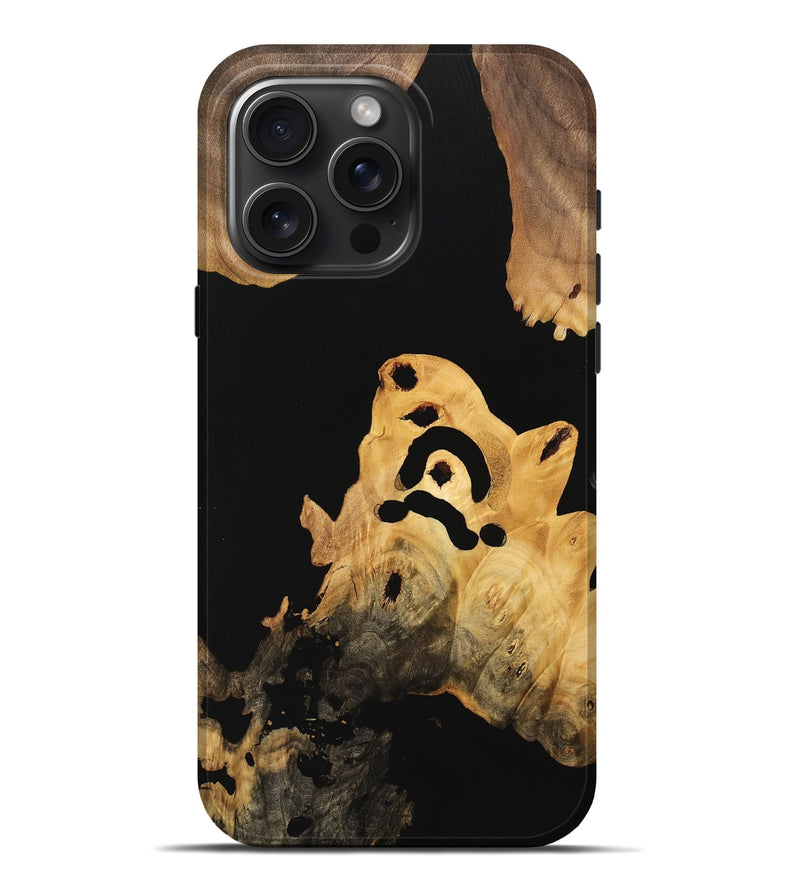 iPhone 16 Pro Max Wood Live Edge Phone Case - Evert (Pure Black, 733423)