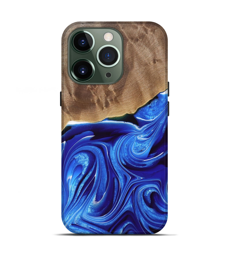 iPhone 13 Pro Wood Live Edge Phone Case - Martell (Blue, 733424)