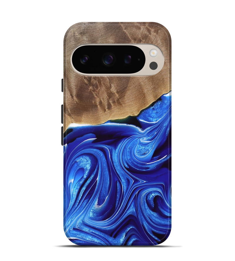 Pixel 9 Wood Live Edge Phone Case - Martell (Blue, 733424)