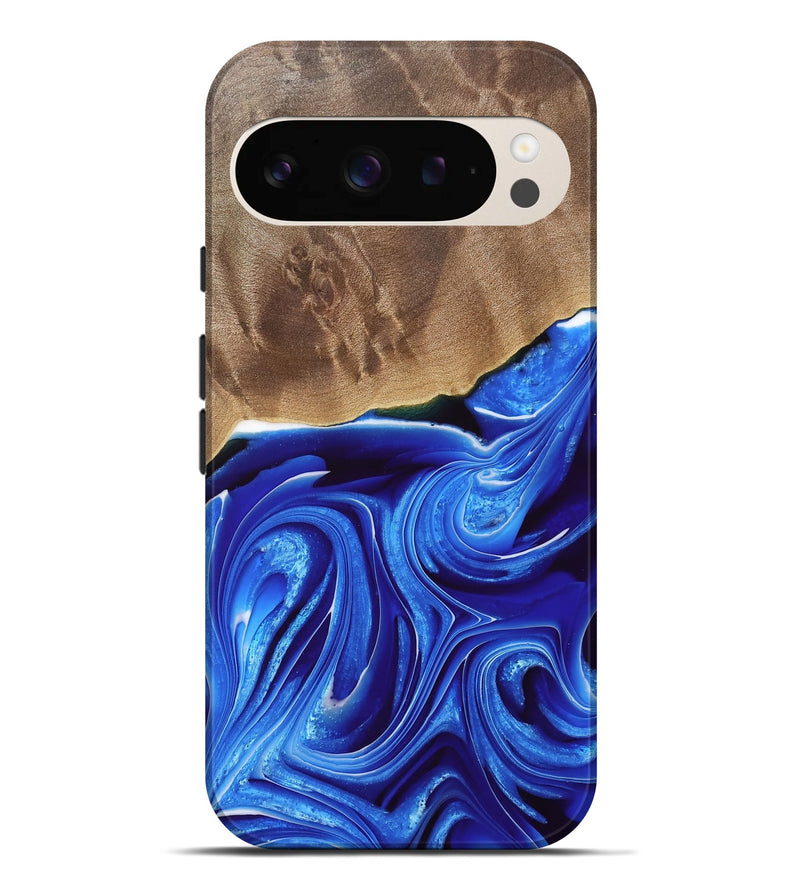 Pixel 9 Pro XL Wood Live Edge Phone Case - Martell (Blue, 733424)