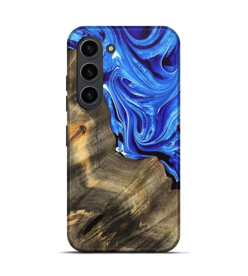 Galaxy S23 Wood Live Edge Phone Case - Mitesh (Blue, 733426)