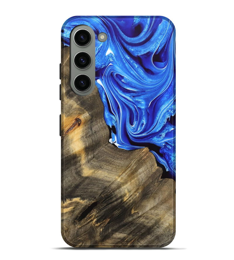 Galaxy S23 Plus Wood Live Edge Phone Case - Mitesh (Blue, 733426)