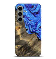 Galaxy S24 Plus Wood Live Edge Phone Case - Mitesh (Blue, 733426)