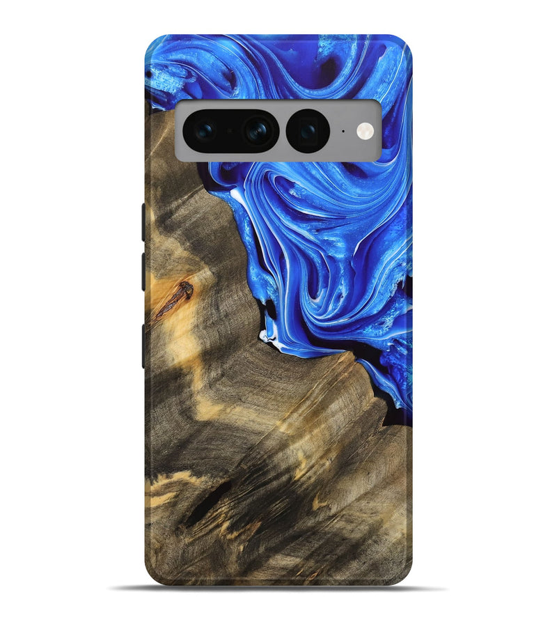 Pixel 7 Pro Wood Live Edge Phone Case - Mitesh (Blue, 733426)