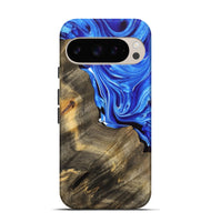 Pixel 9 Wood Live Edge Phone Case - Mitesh (Blue, 733426)