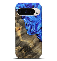 Pixel 9 Pro XL Wood Live Edge Phone Case - Mitesh (Blue, 733426)