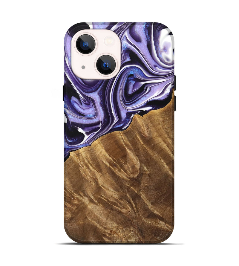 iPhone 14 Wood Live Edge Phone Case - Sopa (Purple, 733427)