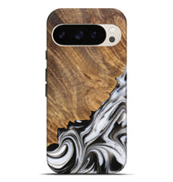 Pixel 9 Pro XL Wood Live Edge Phone Case - Lorinda (Black & White, 733428)