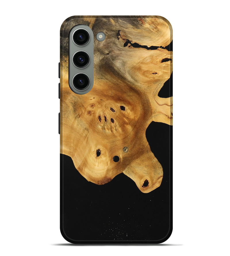 Galaxy S23 Plus Wood Live Edge Phone Case - Helmer (Pure Black, 733429)