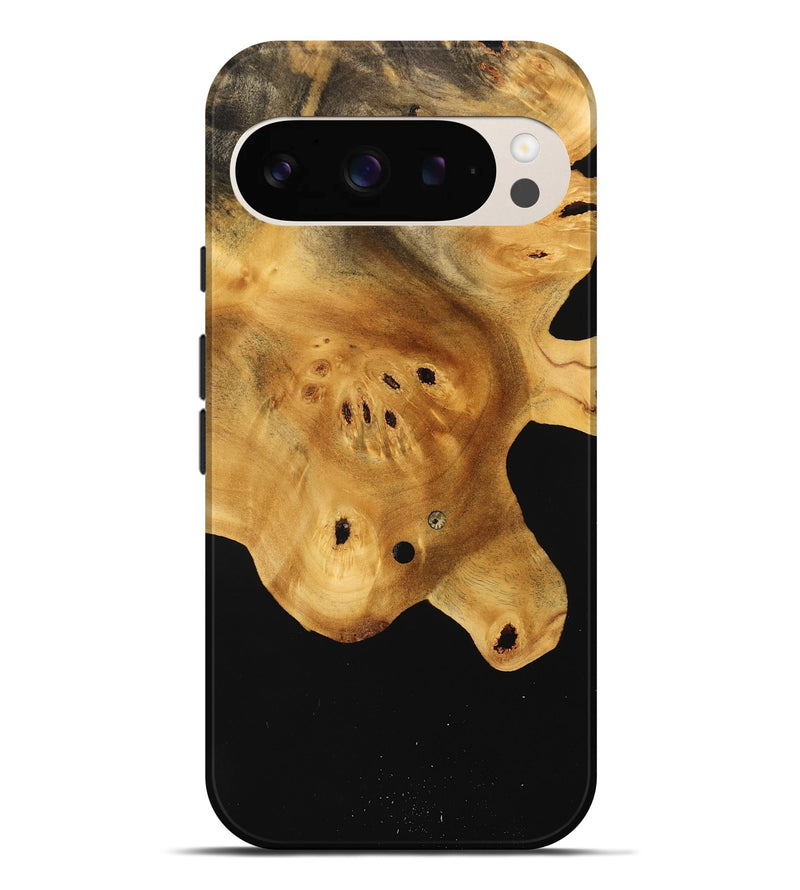 Pixel 9 Pro XL Wood Live Edge Phone Case - Helmer (Pure Black, 733429)