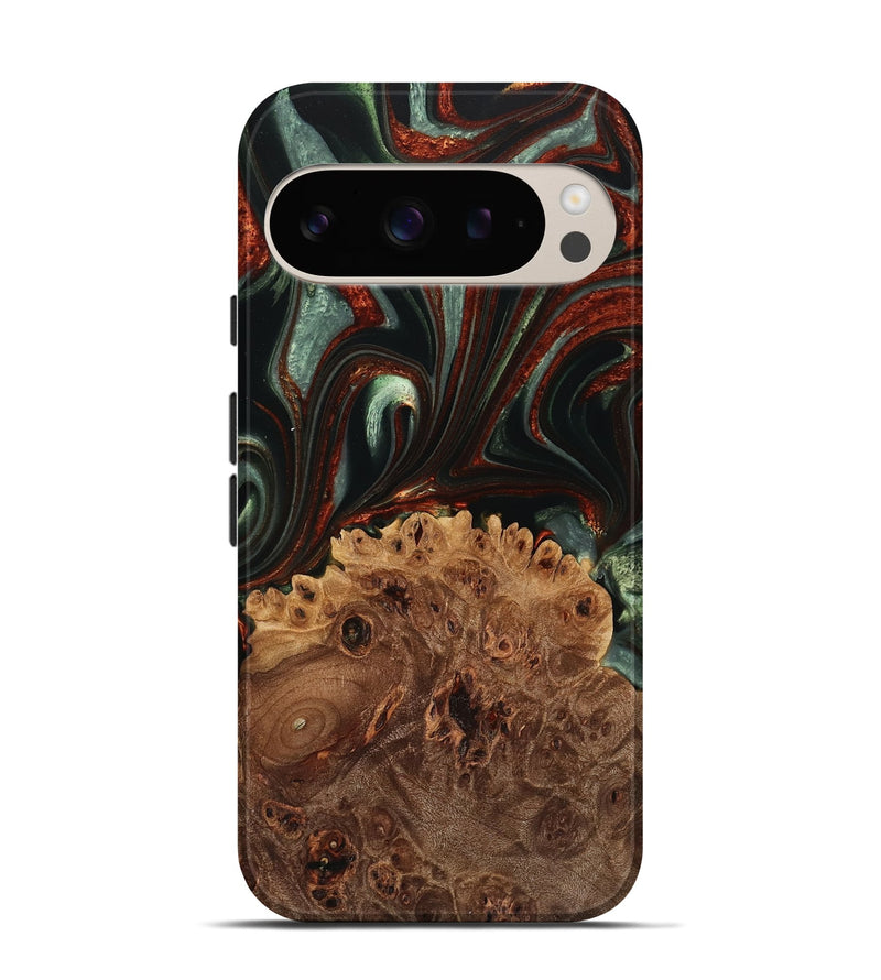 Pixel 9 Wood Live Edge Phone Case - Barsha (Green, 733430)