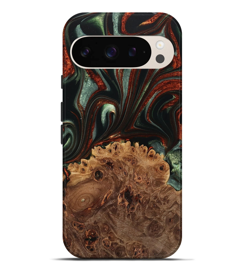 Pixel 9 Pro XL Wood Live Edge Phone Case - Barsha (Green, 733430)