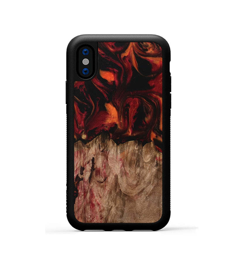 iPhone Xs Wood Phone Case - Clair (Red, 733431)