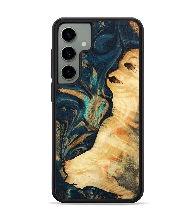 Galaxy S24 Plus Wood Phone Case - Shelbi (Teal & Gold, 733437)