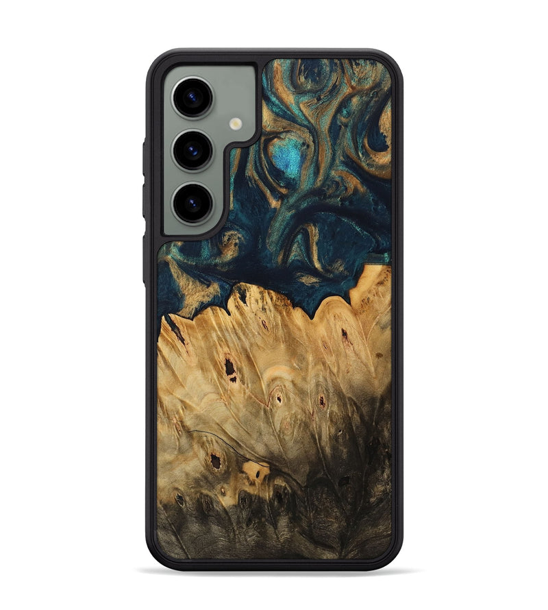 Galaxy S24 Plus Wood Phone Case - Mart (Teal & Gold, 733444)