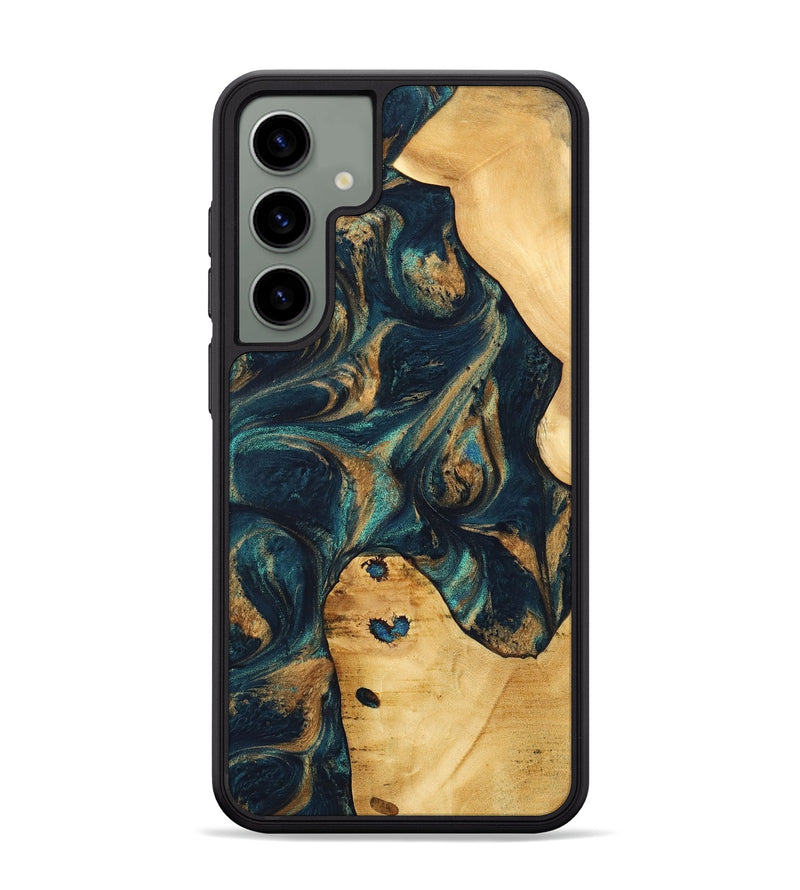 Galaxy S24 Plus Wood Phone Case - Lily (Teal & Gold, 733446)