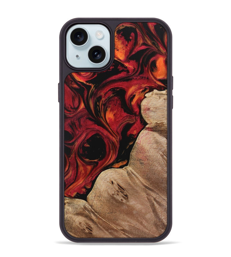 iPhone 15 Plus Wood Phone Case - Zyga (Red, 733452)