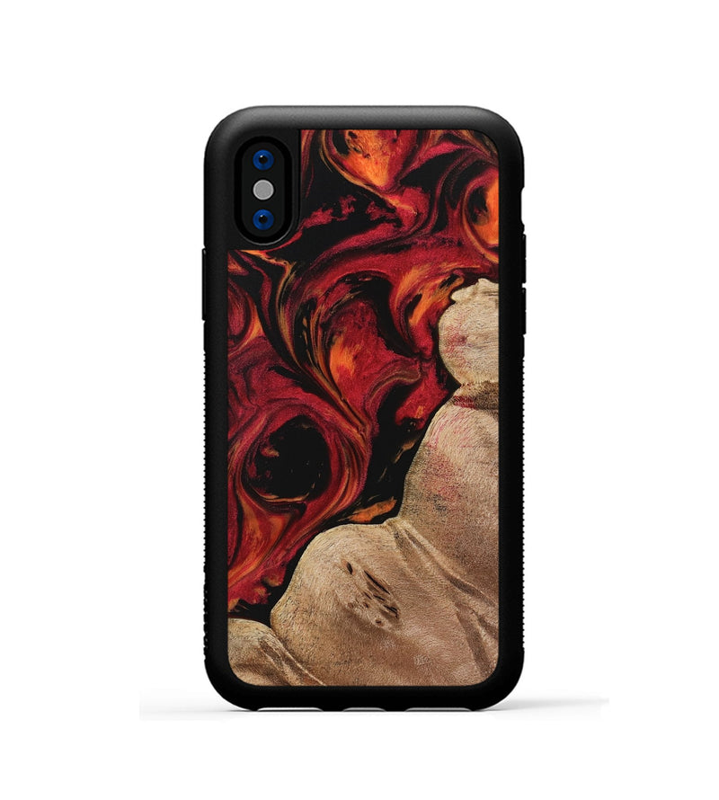 iPhone Xs Wood Phone Case - Zyga (Red, 733452)