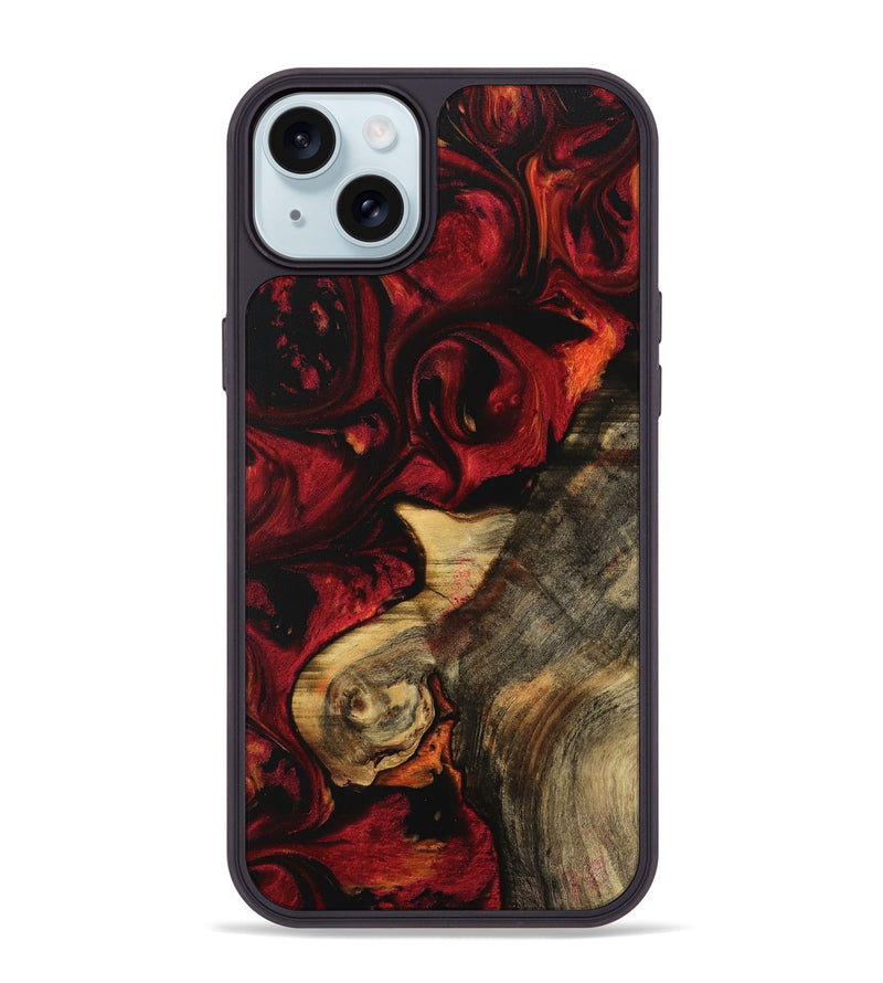 iPhone 15 Plus Wood Phone Case - Myron (Red, 733456)