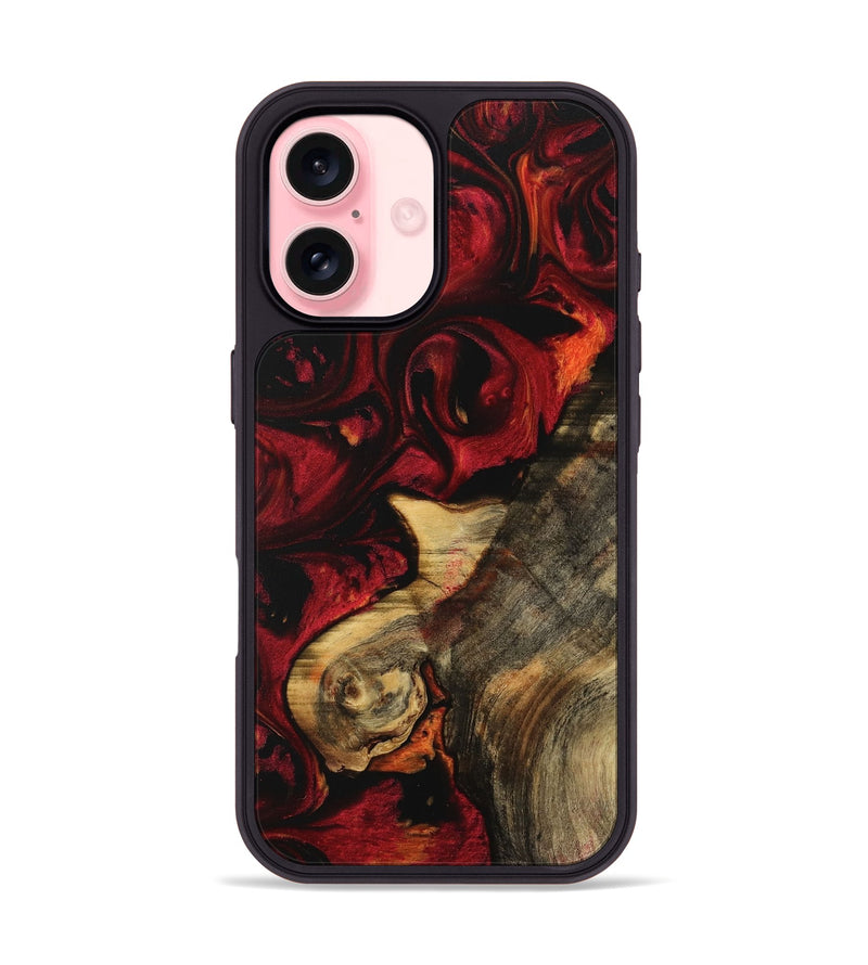 iPhone 16 Wood Phone Case - Myron (Red, 733456)