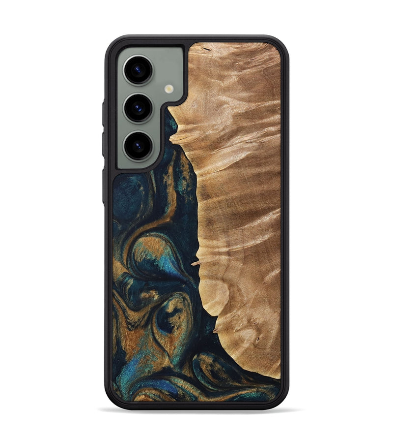 Galaxy S24 Plus Wood Phone Case - Agnella (Teal & Gold, 733458)