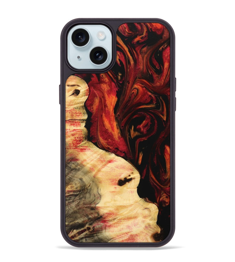 iPhone 15 Plus Wood Phone Case - Eunice (Red, 733460)