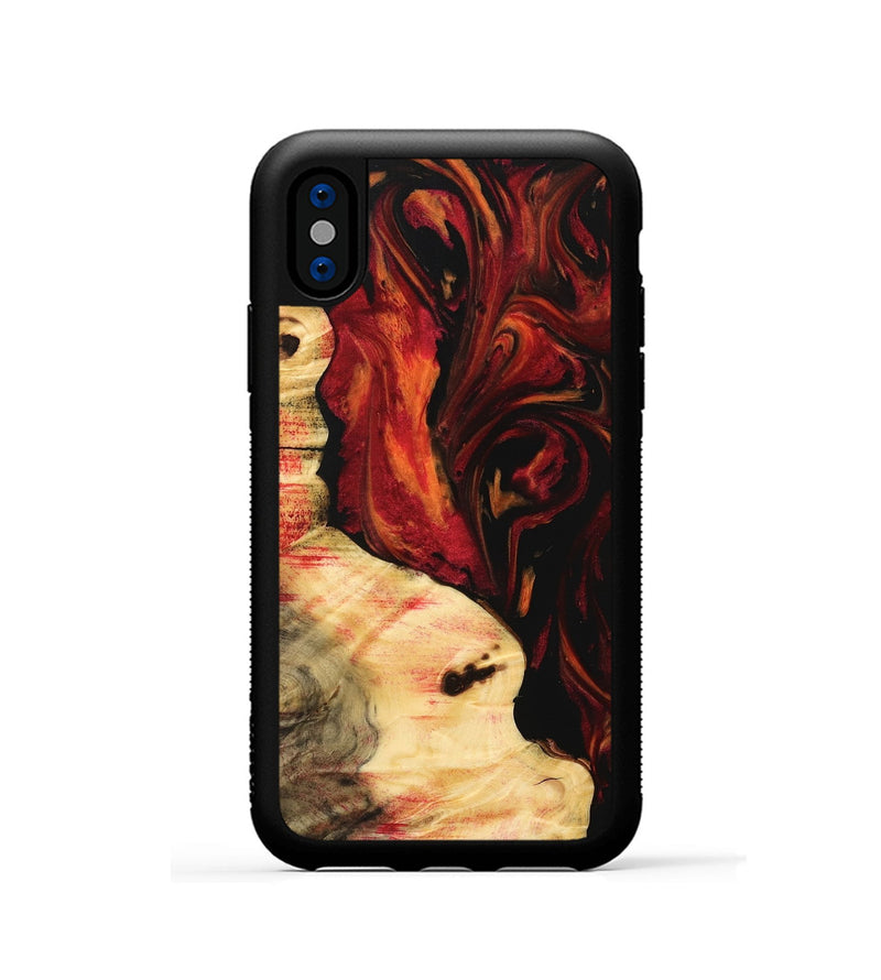 iPhone Xs Wood Phone Case - Eunice (Red, 733460)