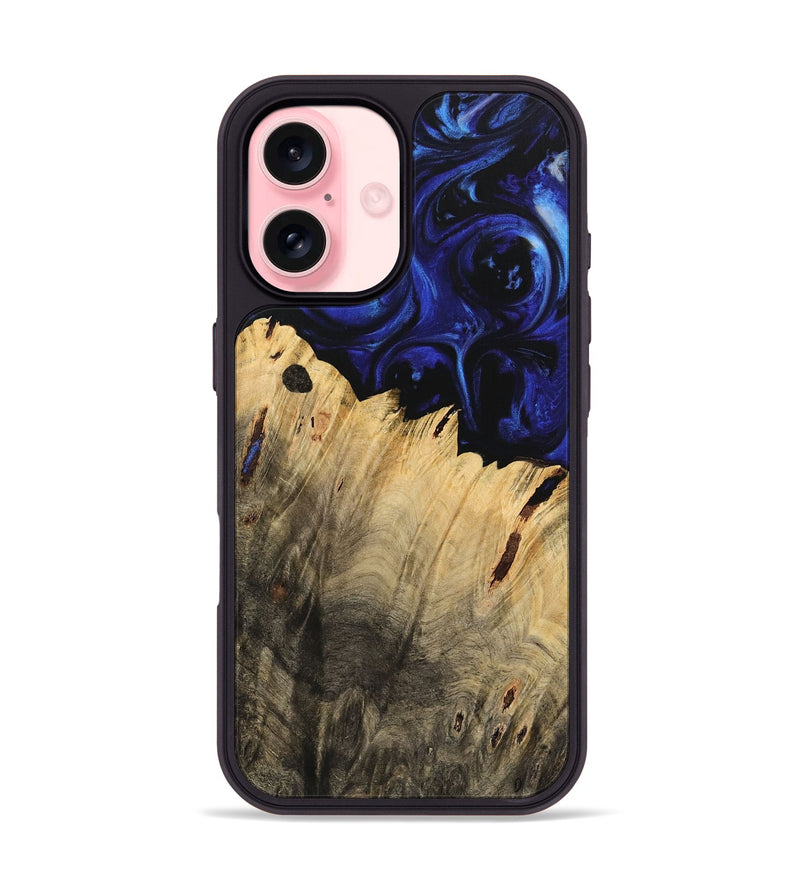 iPhone 16 Wood Phone Case - Turgay (Blue, 733462)