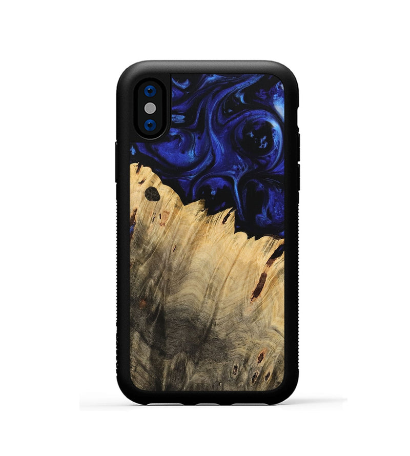 iPhone Xs Wood Phone Case - Turgay (Blue, 733462)